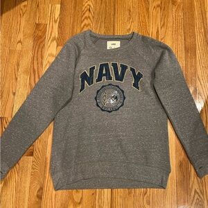 Gray Navy Crew neck. Size large.
